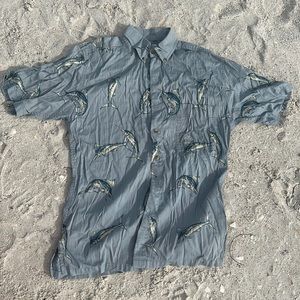 Blue white shark shirt